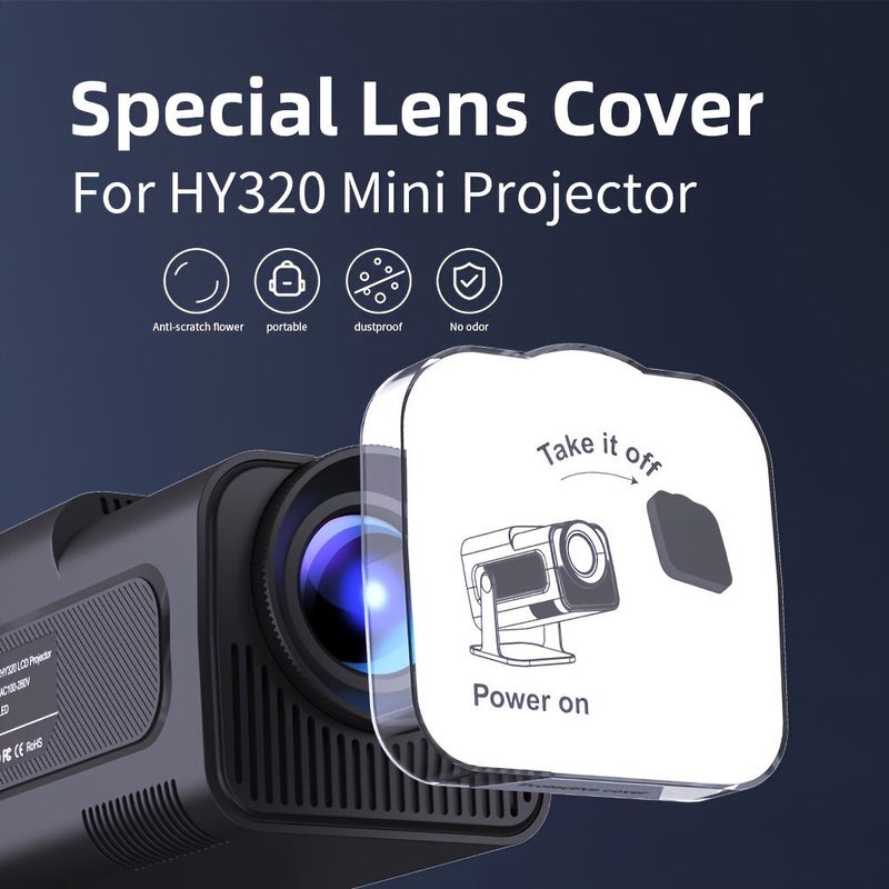 غطاء عدسة البروجيكتر الصغير HY320 (قطعة واحدة) - تصميم مقاوم للخدش ومضاد للغبار لإكسسوارات بروجيكتر سلسلة HY320 الصغيرة - Image 1