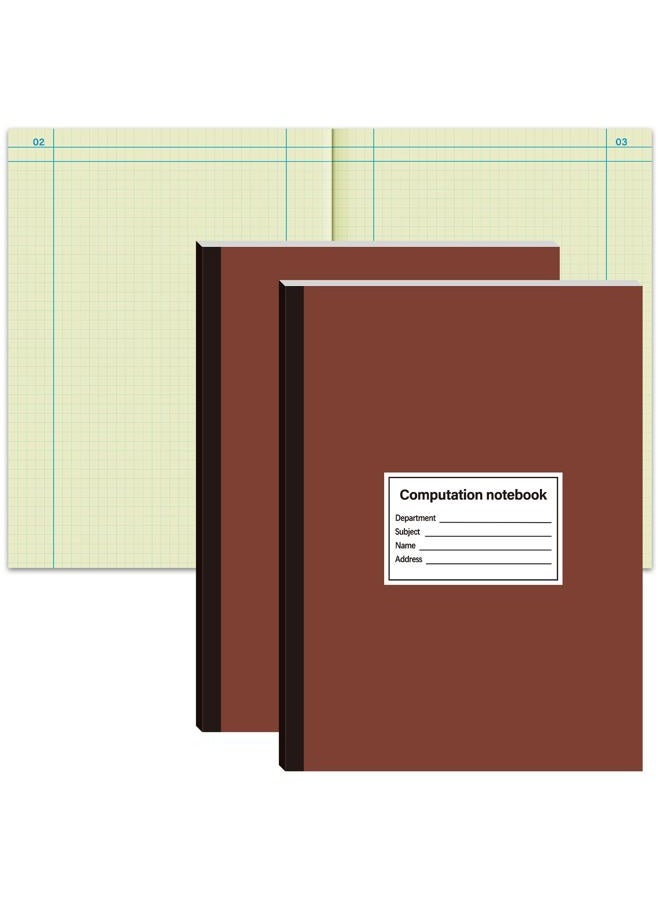Fuyoooo 2 Pcs Computation Notebook 4x4 Quad Ruled, Grid Engineering Notebook Green Paper Lab Notebook for Drawings Planning Engineering and Technical Applications, 11-3/4" x 9-1/4" - Image 1
