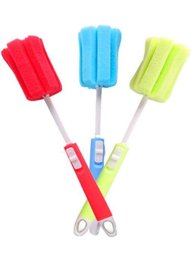 ericotry ericotry 3PCS Dishwashing Foam Sponge Brush with Adjustable Long Handle Bottle Scrubber Cleaning Brushes Cleaner Soft for Baby Bottle Kitchen Clean Glasses Mugs Cups  - Image 1