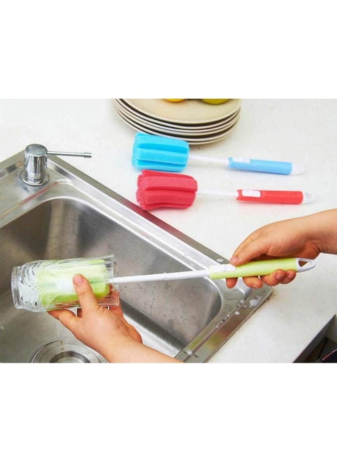ericotry ericotry 3PCS Dishwashing Foam Sponge Brush with Adjustable Long Handle Bottle Scrubber Cleaning Brushes Cleaner Soft for Baby Bottle Kitchen Clean Glasses Mugs Cups  - Image 4
