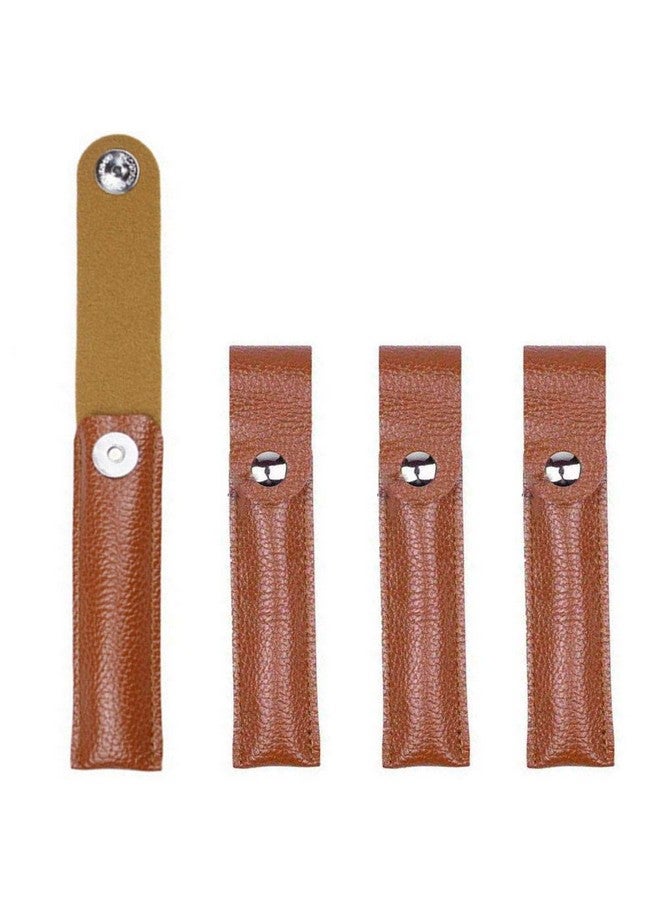 Teensery 4 Pcs Pu Leather Empty Tweezers Pouch Eyelash Extension Tweezer Holder Bag Brown - Image 1