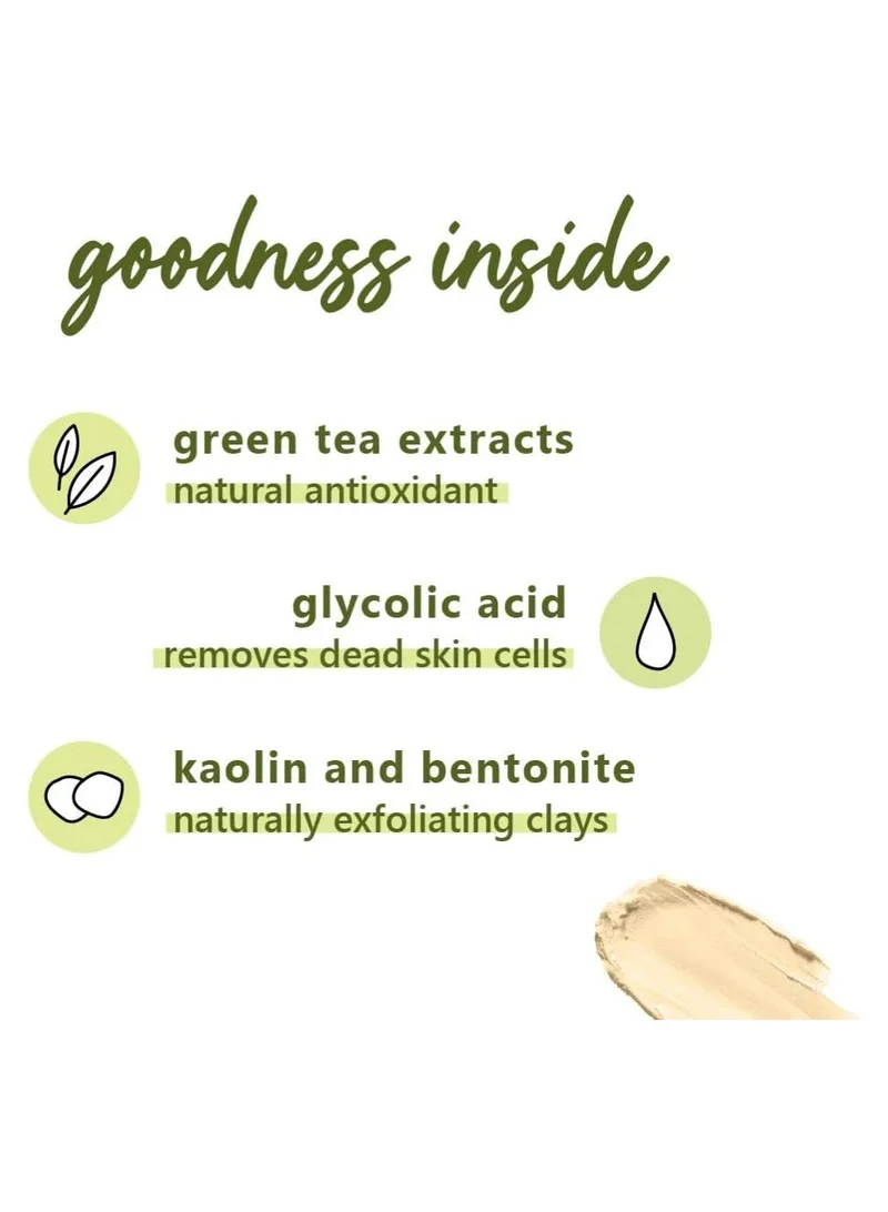Plum  Green Tea Clear Face Mask  Kaolin & Bentonite Clay Mask for Acne and Clogged Pores Oily Skin Brighter Glowing Skin Face Pack 60 g for Women | Best Price UAE