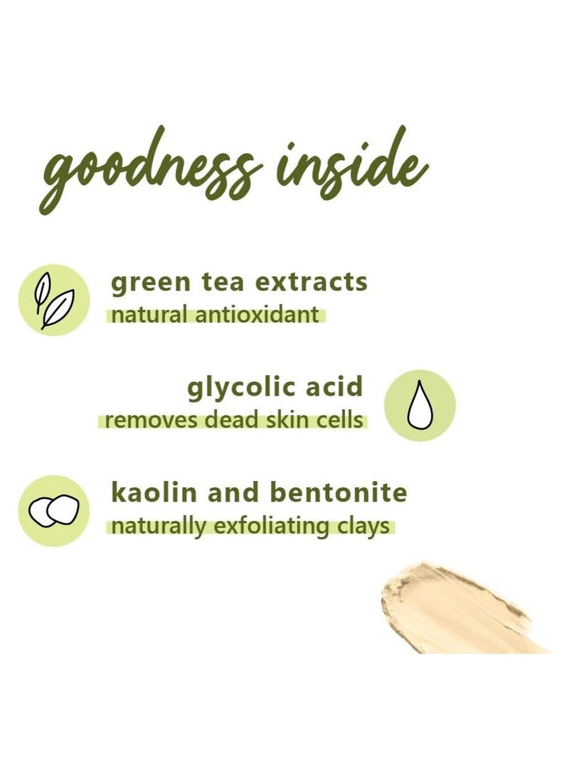 Plum Green Tea Clear Face Mask  Kaolin & Bentonite Clay Mask for Acne and Clogged Pores Oily Skin Brighter Glowing Skin Face Pack 60 g - Image 4