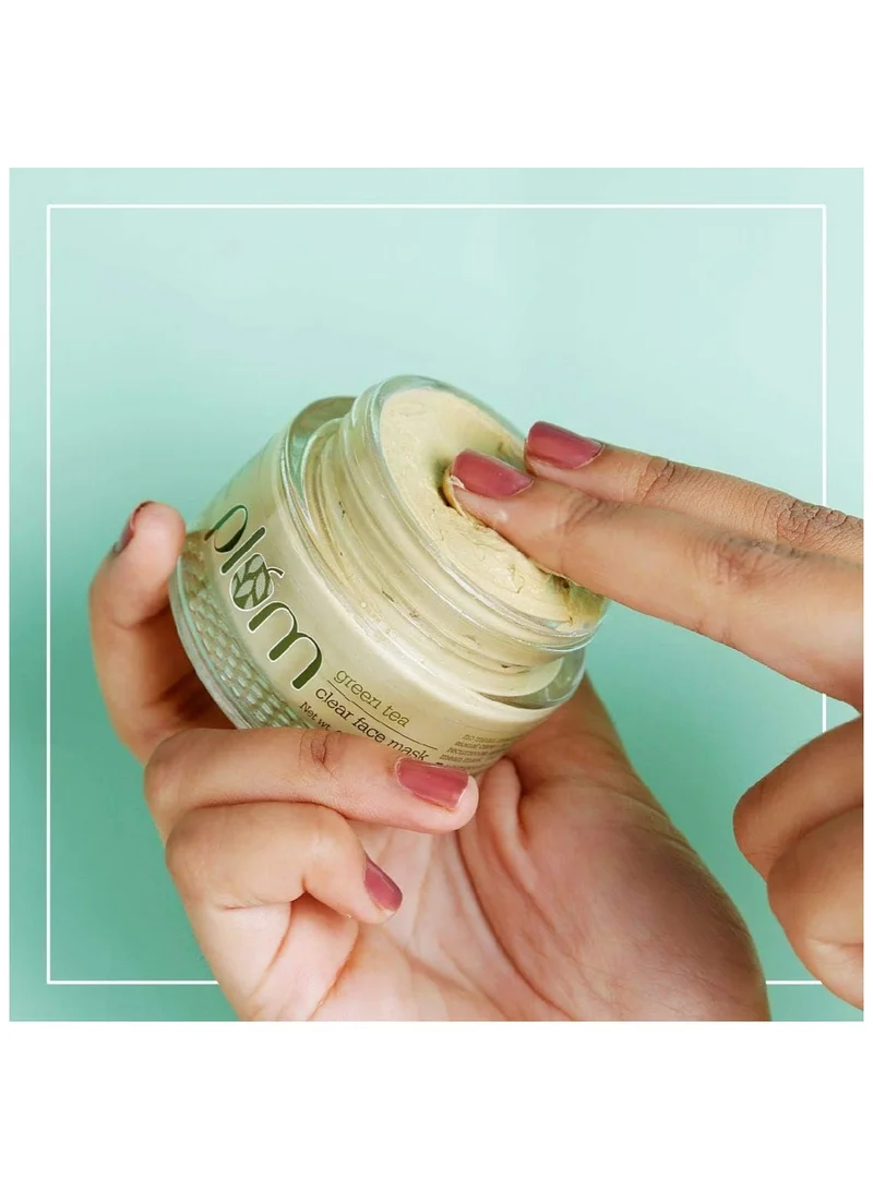 Plum  Green Tea Clear Face Mask  Kaolin & Bentonite Clay Mask for Acne and Clogged Pores Oily Skin Brighter Glowing Skin Face Pack 60 g for Women | Best Price UAE