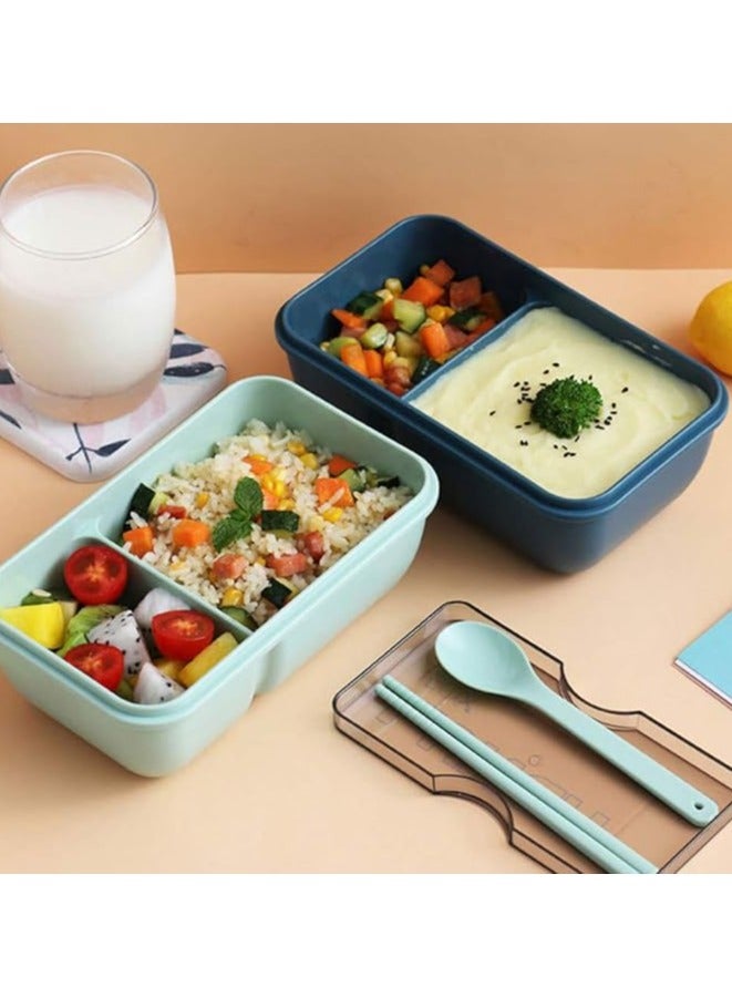 على مارت صندوق غداء مع حاوية طعام لأدوات المائدة | 850 مل | مانعة للتسرب وخالية من مادة BPA | للعمل والمدرسة | آمن للاستخدام في الميكروويف | أخضر - Image 4