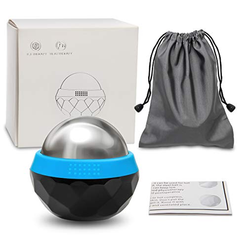 Coolrunner Cold Massage Roller Ball Cryosphere Cold Massage Ball Heat Therapy Cold Therapy Relief with Cold Gel Core Helps with Muscles Recovery and Inflammation for Shoulders Neck Black Blue - Image 5