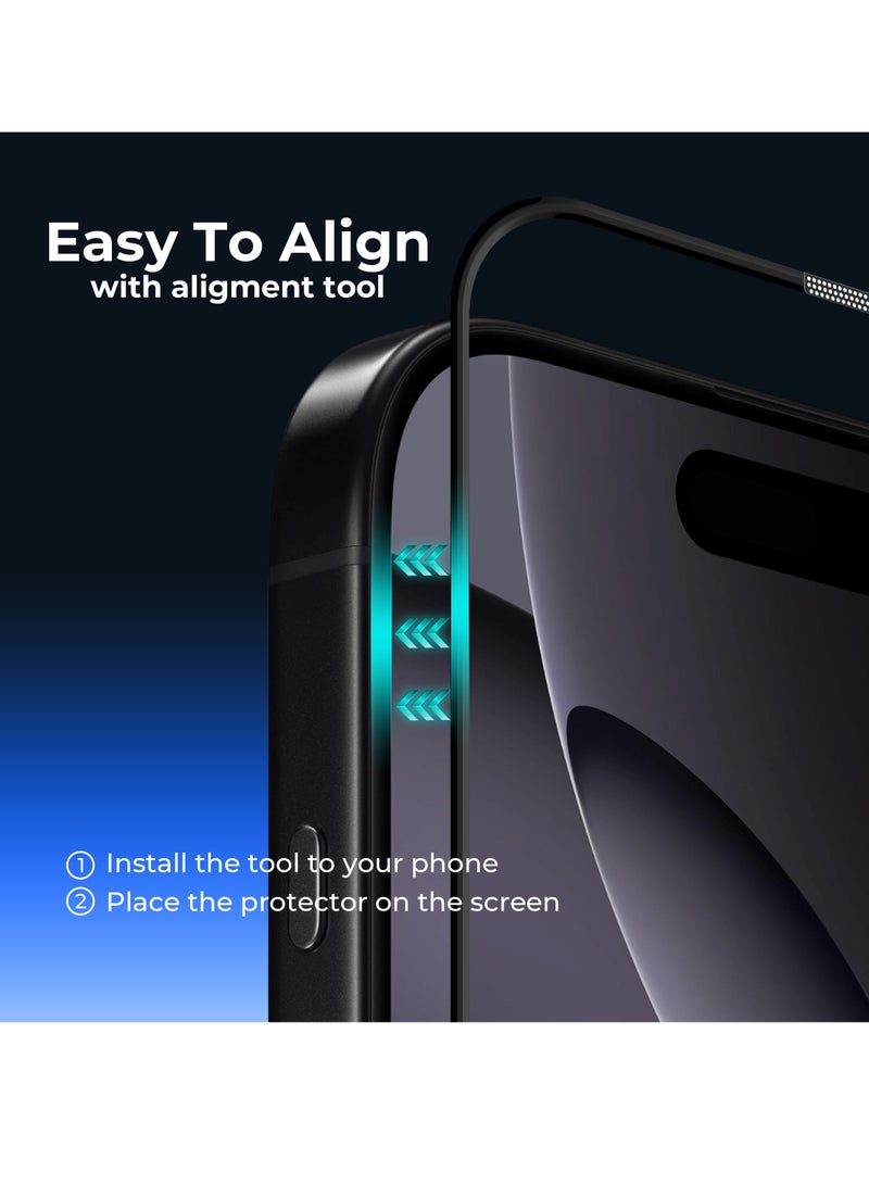 Maxwell Electronics Maxwell 3D Matte Privacy Anti-Peep HD Screen Protector Compatible with iPhone 16 Pro Privacy Protection Anti-Static, Oleophobic Coating, Anti-Dust, Easy to Install, Non Bubble Installation - Image 5