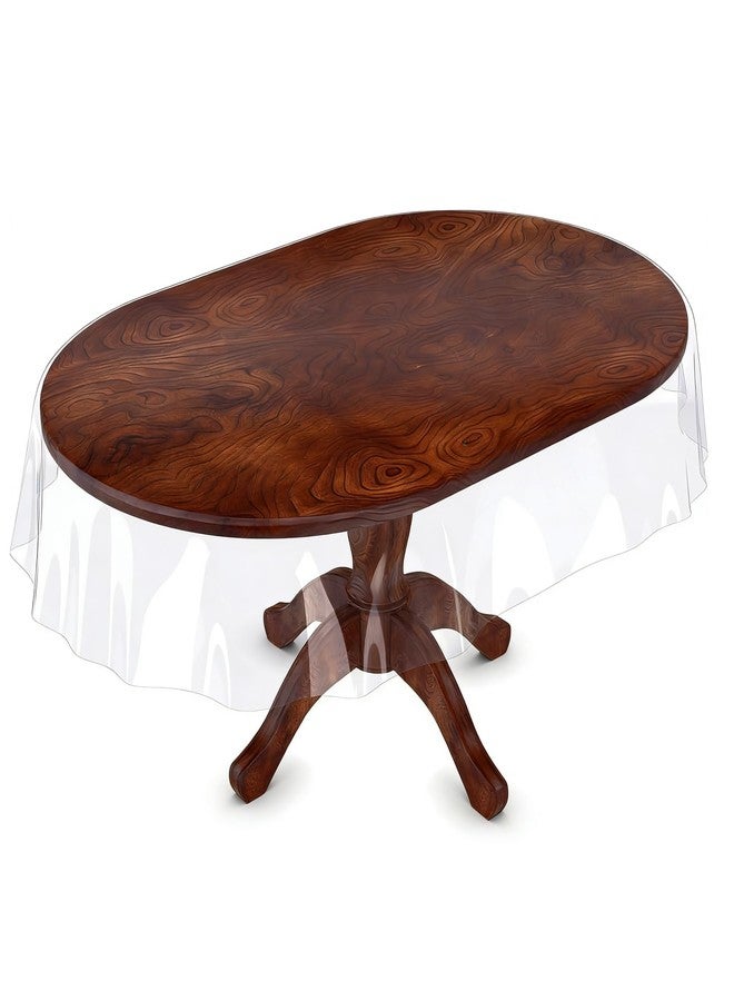 FeelingWarm Clear Table Cover Protector Oval 54 X 72 Inch Plastic Tablecloth PVC Transparent Protective Covering Vinyl Waterproof - Image 5