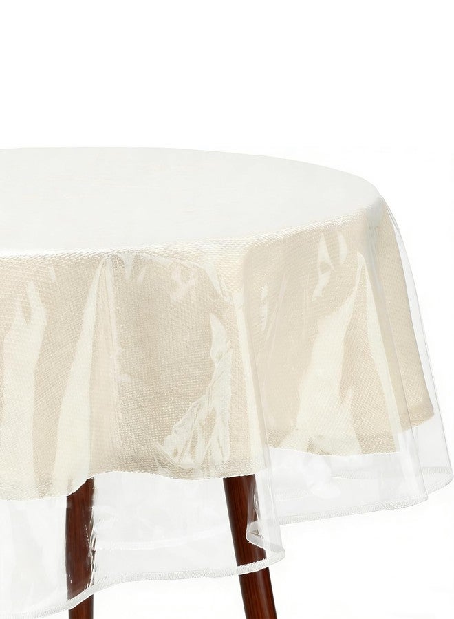 FeelingWarm Clear Table Cover Protector Oval 54 X 72 Inch Plastic Tablecloth PVC Transparent Protective Covering Vinyl Waterproof - Image 1