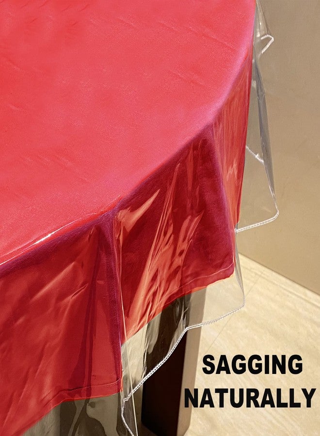 FeelingWarm Clear Table Cover Protector Oval 54 X 72 Inch Plastic Tablecloth PVC Transparent Protective Covering Vinyl Waterproof - Image 3