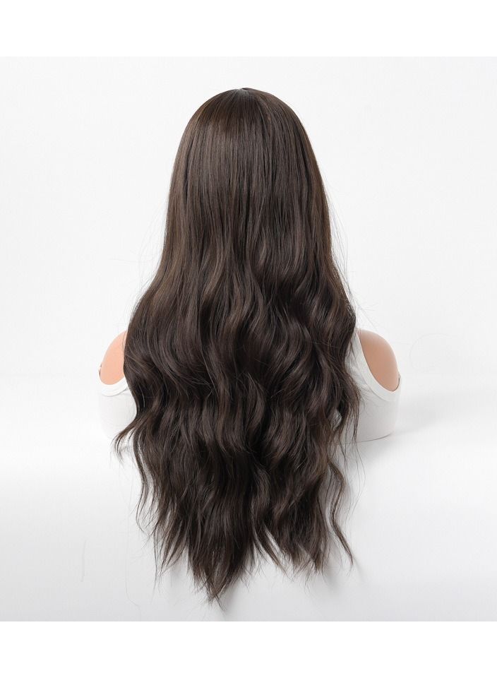 إستيل شعر مستعار طويل مجعد شعر مموج كبير متوسط ​​طويل غطاء رأس كامل أسود بني - Image 2