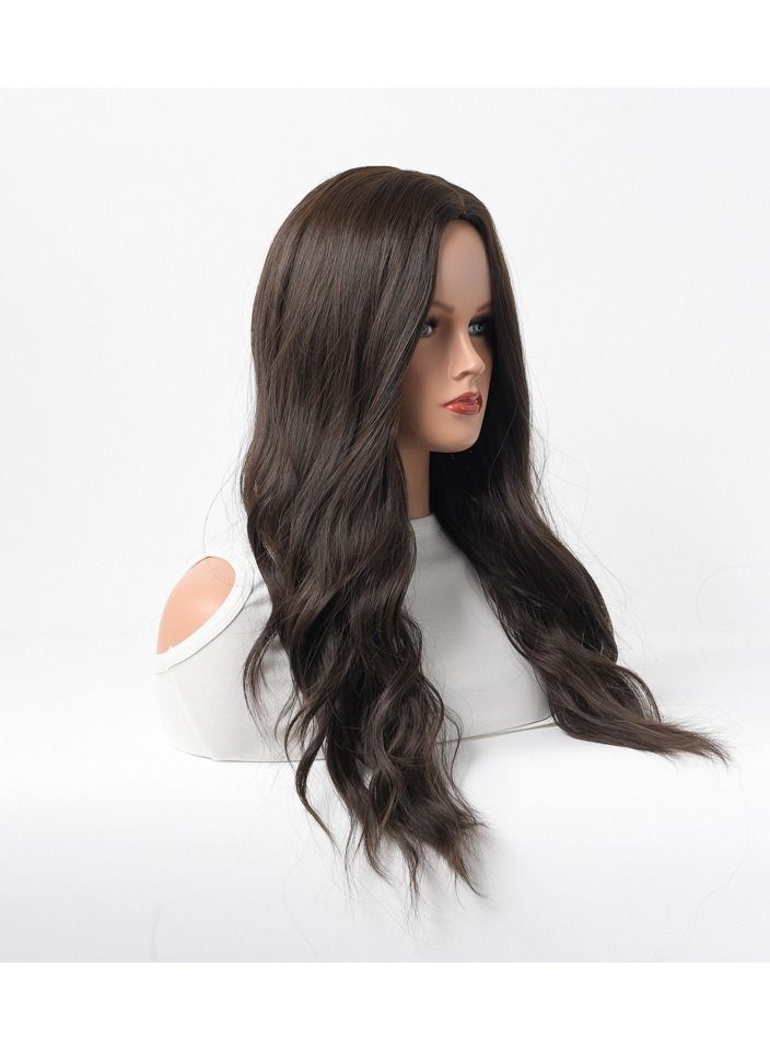 إستيل شعر مستعار طويل مجعد شعر مموج كبير متوسط ​​طويل غطاء رأس كامل أسود بني - Image 3