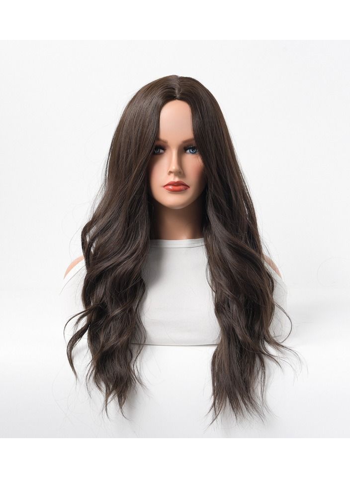إستيل شعر مستعار طويل مجعد شعر مموج كبير متوسط ​​طويل غطاء رأس كامل أسود بني - Image 1