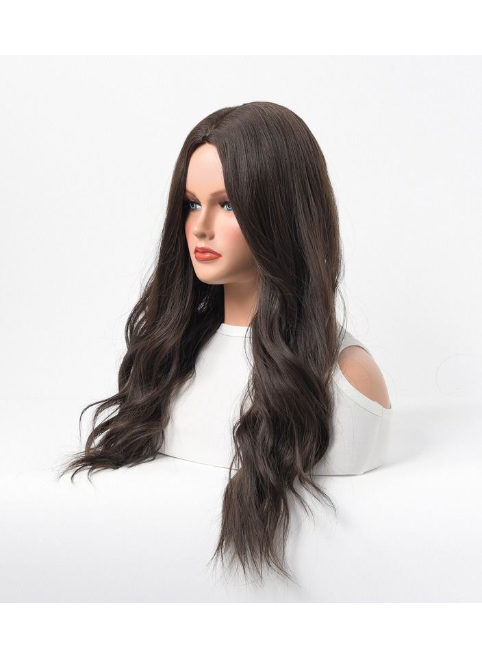 إستيل شعر مستعار طويل مجعد شعر مموج كبير متوسط ​​طويل غطاء رأس كامل أسود بني - Image 4