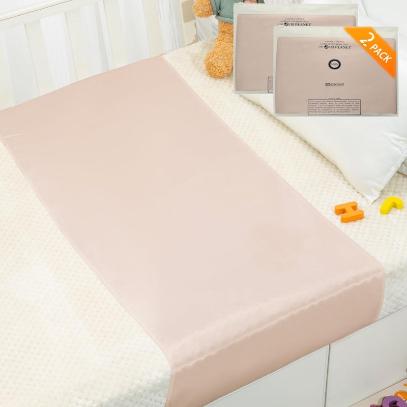 PROMEED 2 Pack 100 Mulberry Silk Crib Sleeve for Baby Hair Loss Prevention Premium 23 Momme Natural Silk Bassinet Slip for BassinetsCradlesCotsCribs Champagne - Image 2