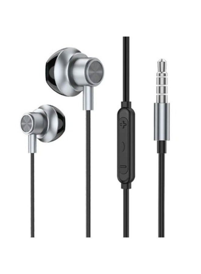 Sendem G70A Wired Half-In-Ear Earphones with 3.5mm Aux and Mic - Metal Gray - Image 1