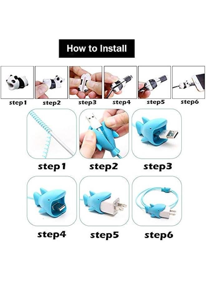 عربست حامي كابل رسوم متحركة للحيوانات يدوي الصنع ، شاحن USB 18 واط 20 واط مدار ، حافظة لوصلة الشحن ونقل البيانات وسماعات الأذن ، متوافق مع جميع آيفون 11 12 13 14 برو ماكس ميني وما إلى ذلك ، USB السلك.  - Image 5