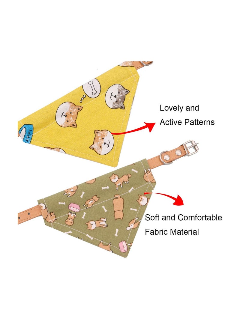 Stylish Adjustable Leather Dog Collars and Bandanas for Small and Large Dogs, Perfect for Every Occasion - Image 5