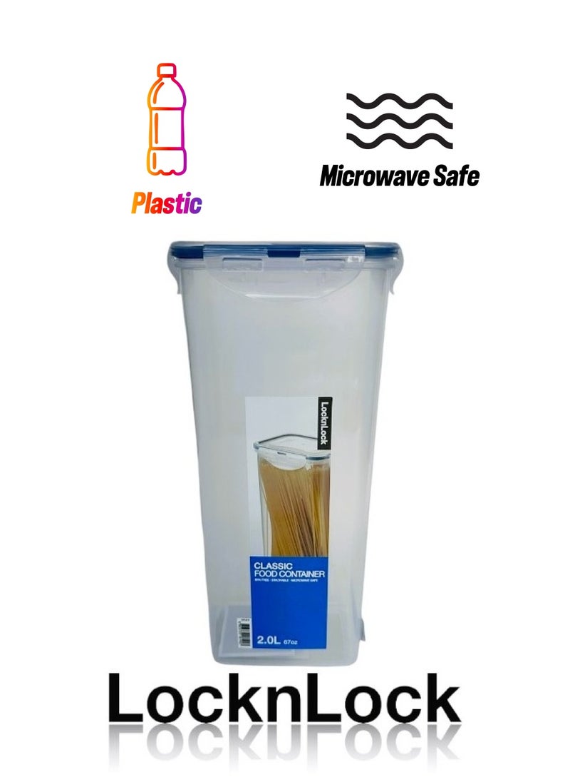 LOCK & LOCK LocknLock 2L Rectangular Pasta  Airtight Food Storage - BPA-Free, Microwave, Freezer, and Dishwasher Safe  - Image 1