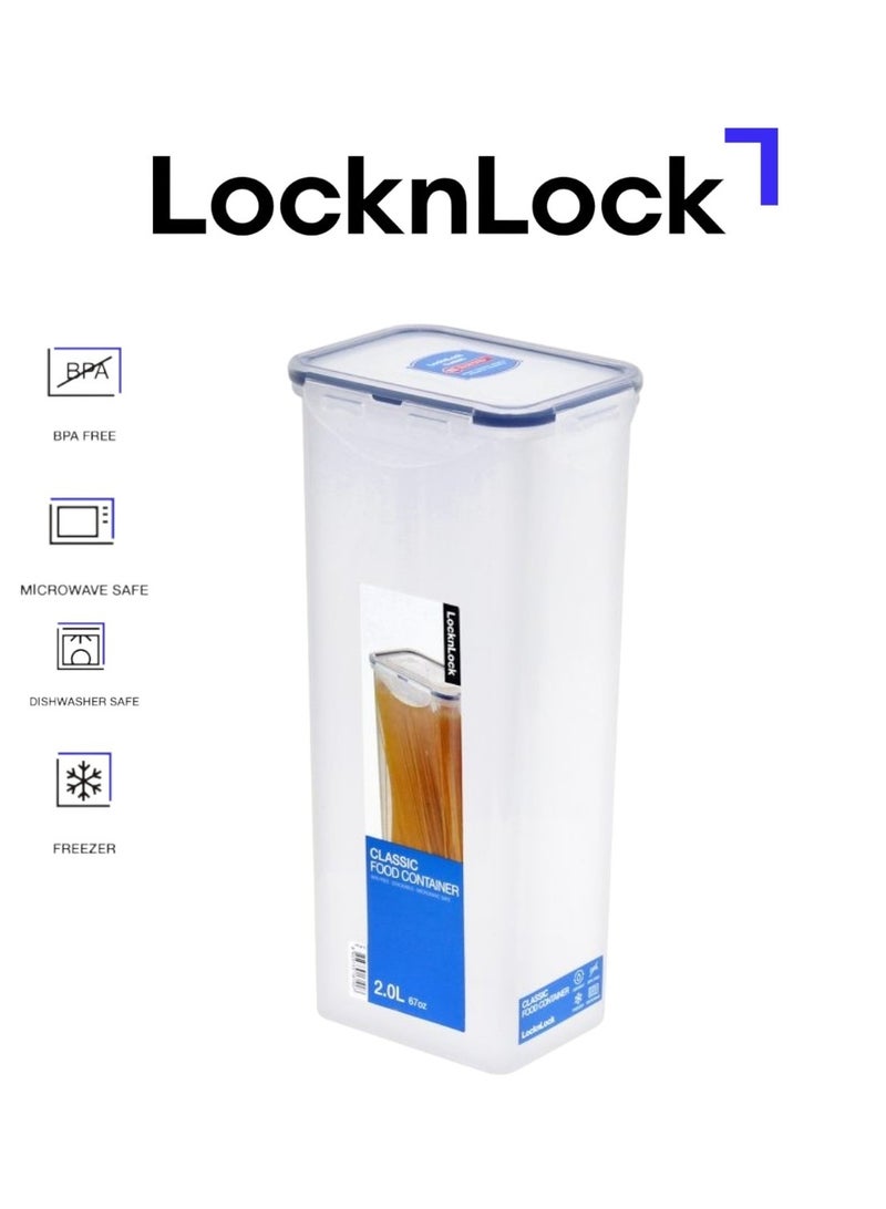 LocknLock 2L Rectangular Pasta  Airtight Food Storage - BPA-Free, Microwave, Freezer, and Dishwasher Safe