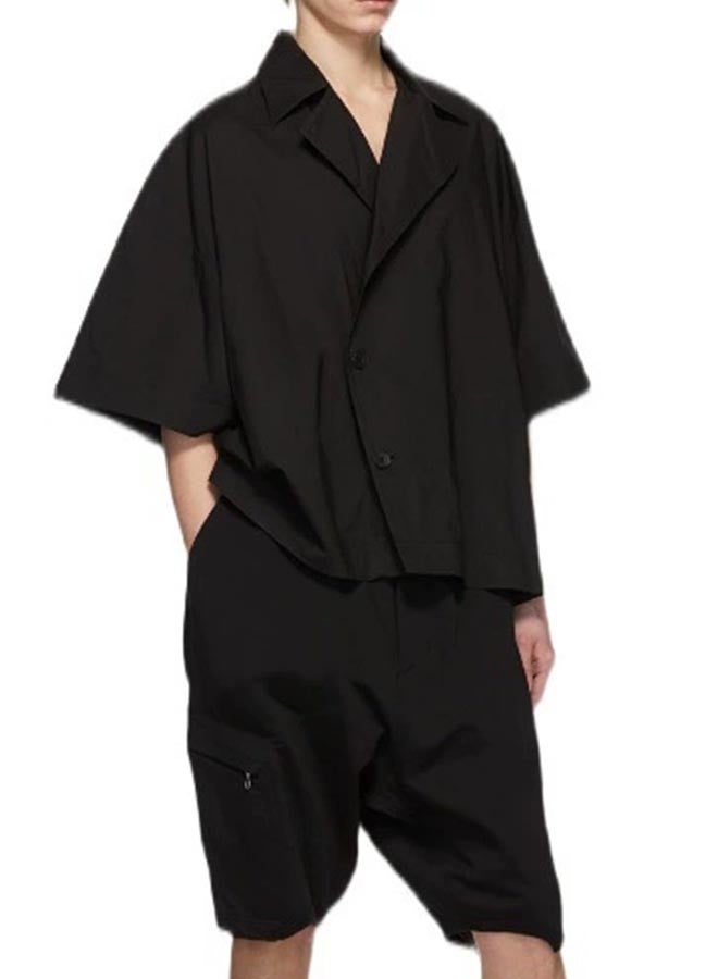 Summer new men's fashion loose lapel short-sleeved shirt  - Image 4