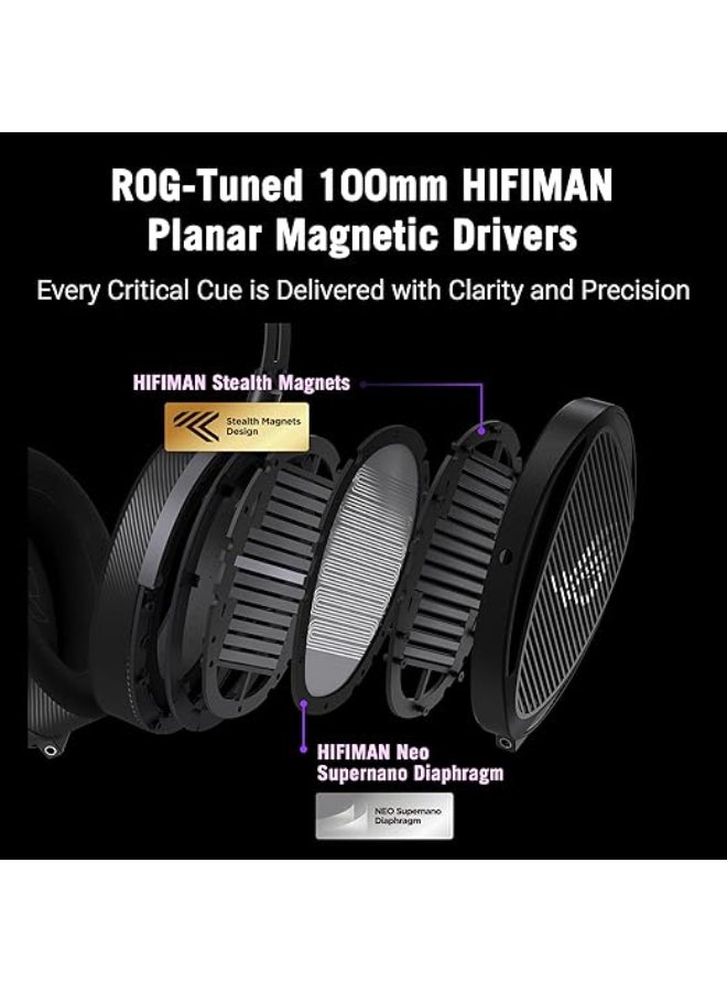 ASUS ROG Kithara Audiophile Open-Back Wired Headphones with Mic – ROG-Tuned HIFIMAN Planar Magnetic Drivers, Adjustable Headband, Extra Ear Cushion, Compatible with DACs, Amps, PC, Console, Mobile - Image 2