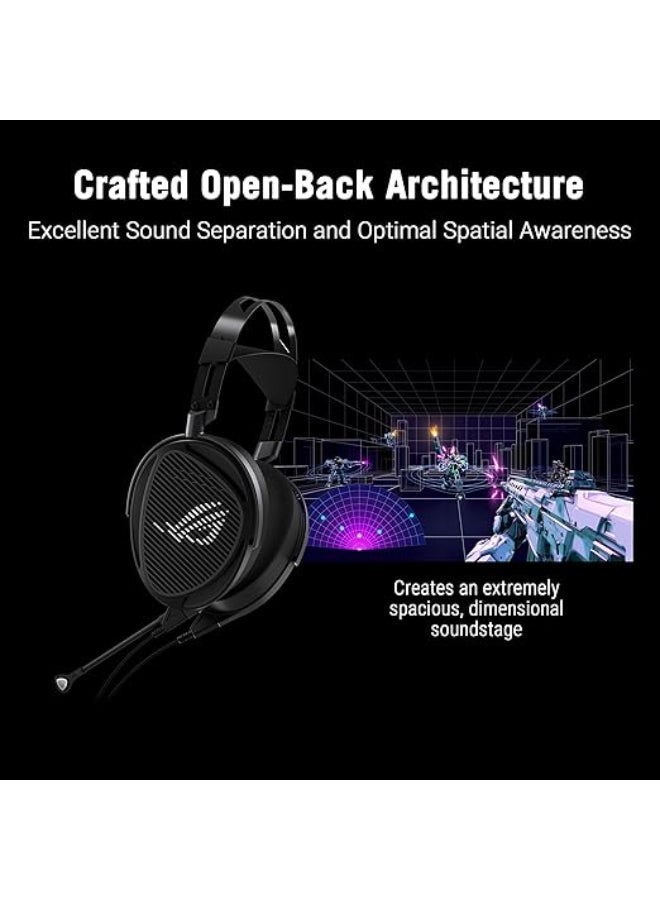ASUS ROG Kithara Audiophile Open-Back Wired Headphones with Mic – ROG-Tuned HIFIMAN Planar Magnetic Drivers, Adjustable Headband, Extra Ear Cushion, Compatible with DACs, Amps, PC, Console, Mobile - Image 4