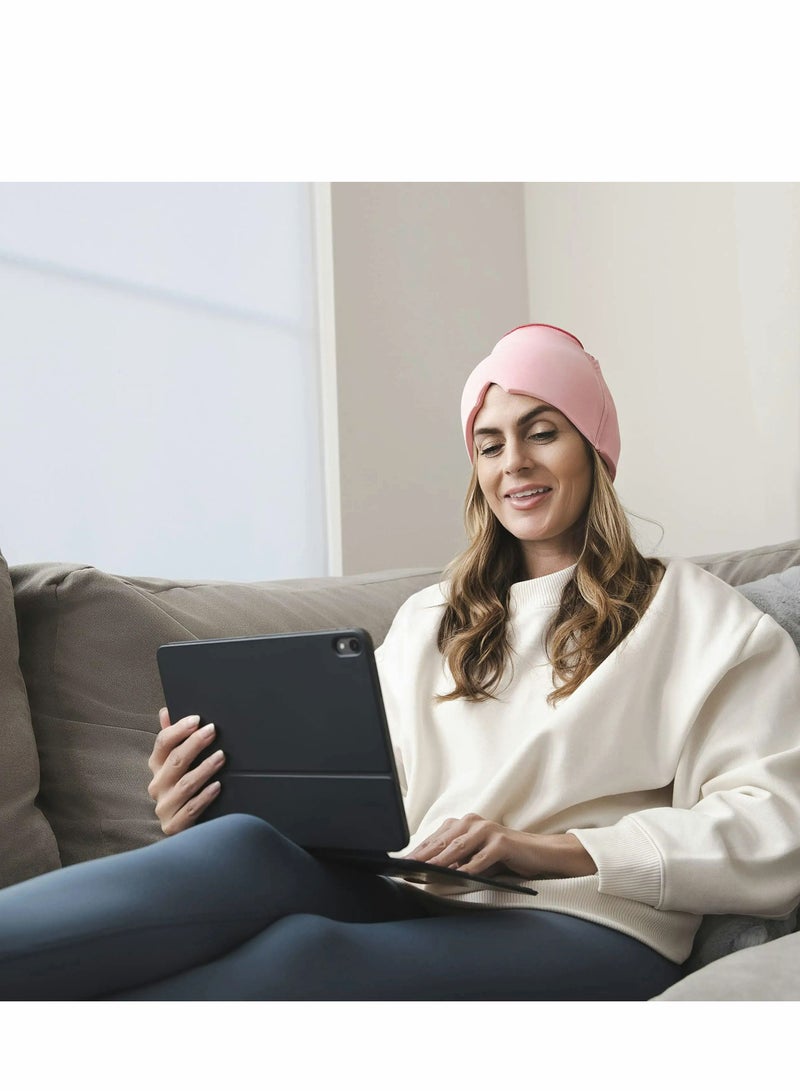 Excefore Migraine Ice Head Wrap, Form Fitting Gel Headache Relief Hat, Cold Therapy Cap Pack Mask, Compress for Tension, Sinus Stress, Pink  - Image 3