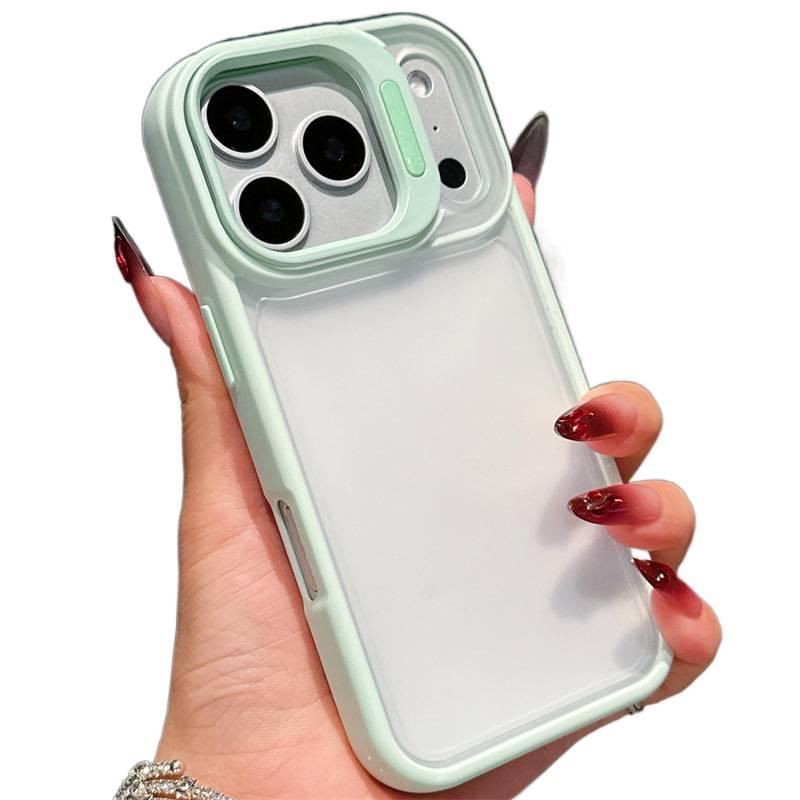 غطاء واقي بسيليكون لـ iPhone 16 / 16 Plus / 16 Pro / 16 Pro Max مع حامل قائم وملمس ناعم مع مقاوم للصدمات مع حماية من السقوط باللون Cyan بوظيفة حامل من السيليكون - Veloris - Image 1