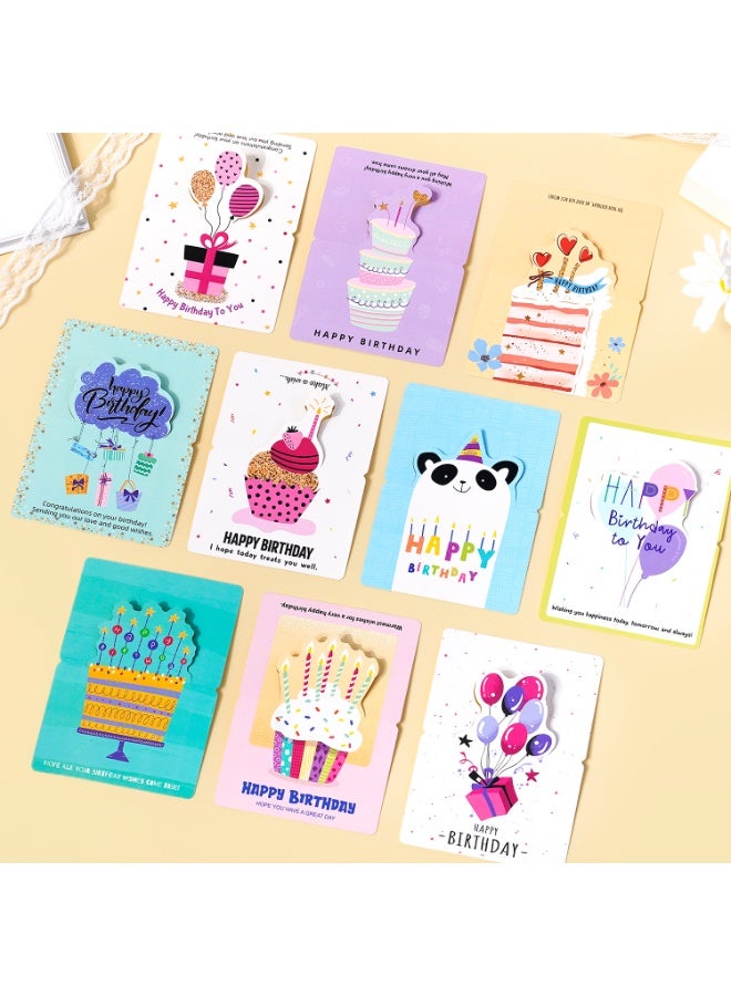 10 Pcs Small Happy Birthday Cards – Cute Cartoon Design Greeting Cards for Kids, Gifts, Party Favors (Assorted Designs) - Image 5