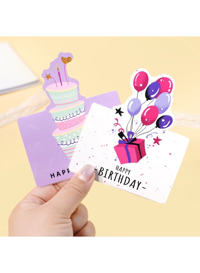 10 Pcs Small Happy Birthday Cards – Cute Cartoon Design Greeting Cards for Kids, Gifts, Party Favors (Assorted Designs) - Image 2