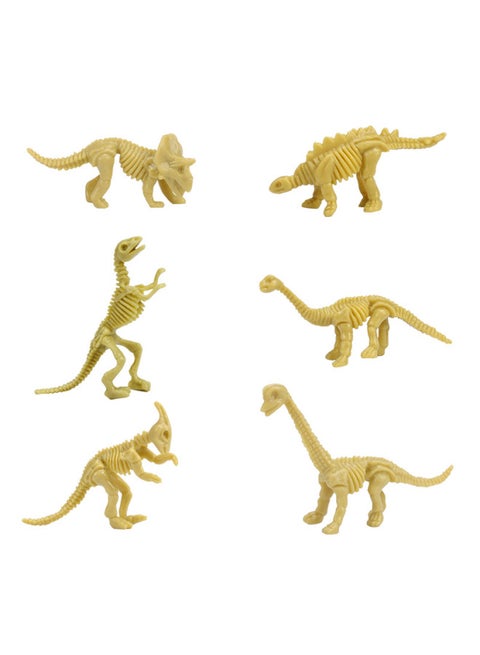 Shenzhen Youken Direct Sales Pvc Three-dimensional Dinosaur Fossil Skeleton Model 30 Different Dinosaur Skeleton-Color:S801-6 Mixed Mini Dinosaur Skeleton
