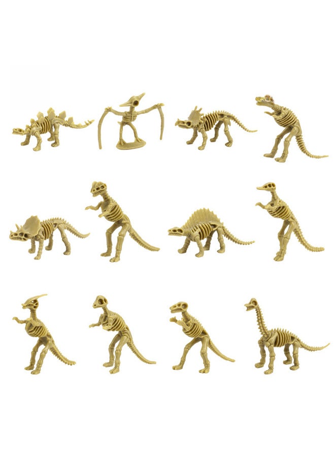 Shenzhen Youken Direct Sales Pvc Three-dimensional Dinosaur Fossil Skeleton Model 30 Different Dinosaur Skeleton-Color:S801-6 Mixed Mini Dinosaur Skeleton