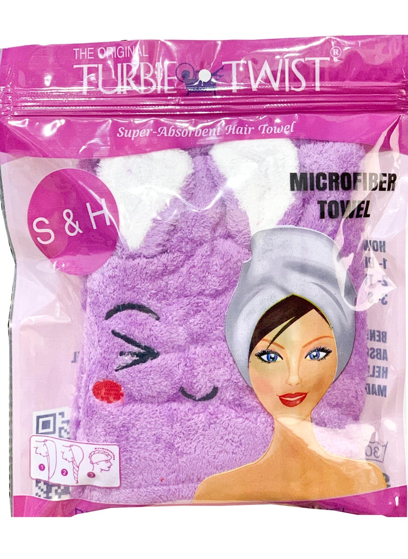 Turbie Twist - Turbie Twist Microfiber Towel Purple Multi Shapes - Image 1
