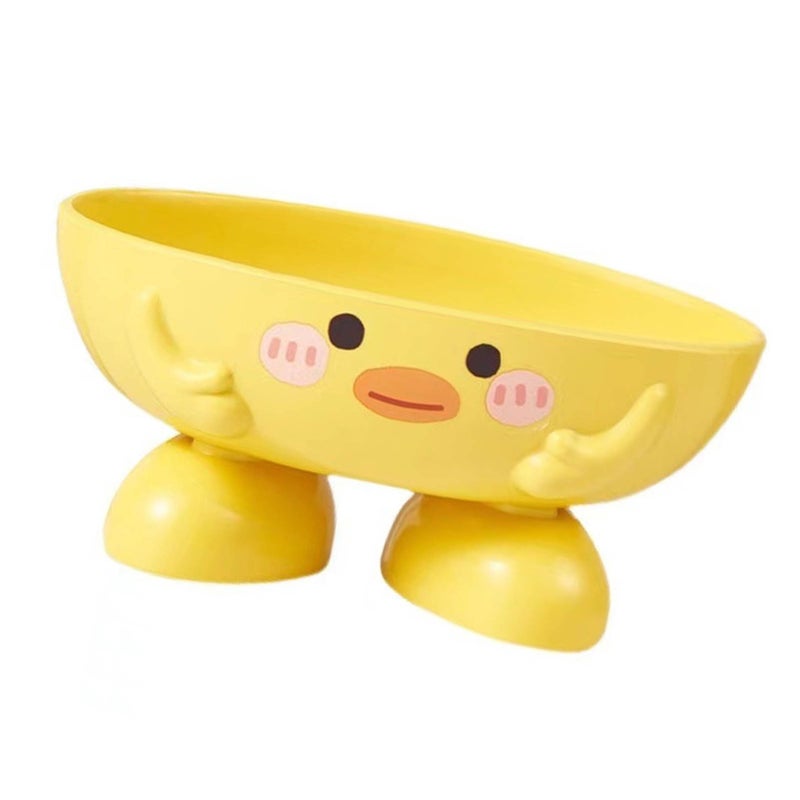 Duck Soap Box for Kids Cartoon Cute Fast Drying Heightened Soap Holder with Multiple Draining Holes for Shower Room - Image 4