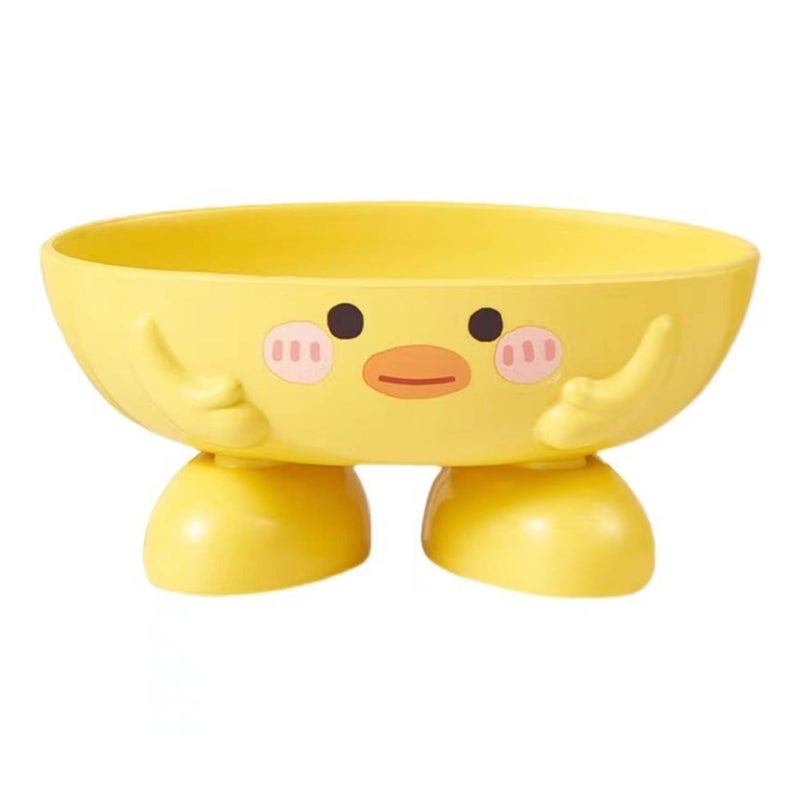 Duck Soap Box for Kids Cartoon Cute Fast Drying Heightened Soap Holder with Multiple Draining Holes for Shower Room - Image 1