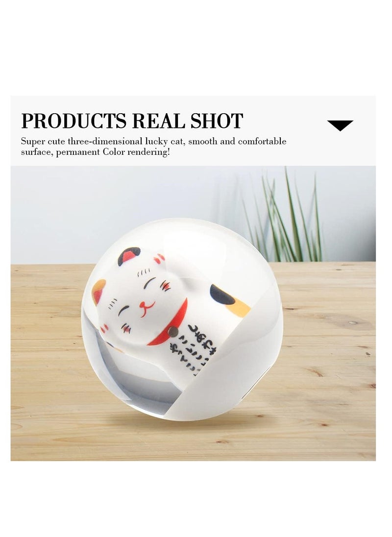 SYOSI - Shift Shifter knob, Universal Manual Lucky Cat Gear Shift Shifter knob, 4 5 6 Speed Round with M81.25, M101.25, M101.5 Adapter, 1 Pcs - Image 1
