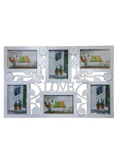 Feelings FEELINGS - Photo Collage Frame, Love Theme, 6 Image Slots, White | Wall Mount & Stand | Picture Display for Wall Hanging, Shelf, Mantle | Perfect for Gifting & Home Décor  - Image 1
