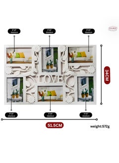 Feelings FEELINGS - Photo Collage Frame, Love Theme, 6 Image Slots, White | Wall Mount & Stand | Picture Display for Wall Hanging, Shelf, Mantle | Perfect for Gifting & Home Décor  - Image 3