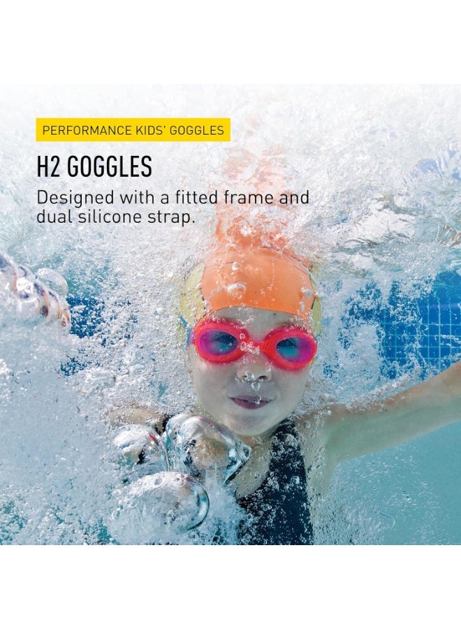 FINIS H2 Perfromance Swim Goggles - Ages 3-6 - UV Protection - Anti-Fog Lenses - Leak-Proof - Soft Silicone - Pink/Aqua - Image 2