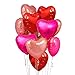 YGBMDZ Upgraded Rose Gold and Red Balloons Pack of 15 Heart Shaped Foil Balloons for Valentines Day Wedding Birthday Bridal Shower Baby Shower Decorations - Image 3
