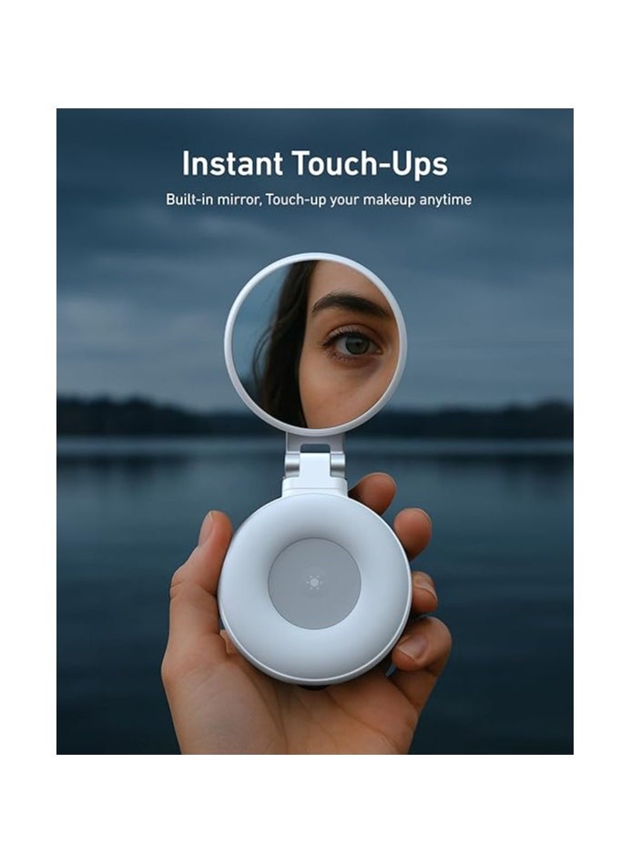 TELESIN Telesin C03 Magnetic Selfie Ring Light S5-BGD-01 – Adjustable Brightness, Rechargeable, USB-C Charging (White)  - Image 3