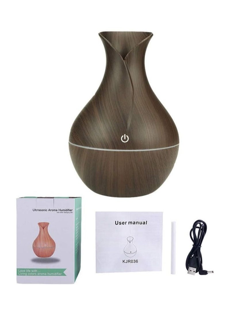 Generic - hanso Mini Humidifier USB Aroma Diffuser Mini Ultrasonic Atomizer - Portable and Stylish Essential Oil Diffuser for Home and Office, 5v, 3w, 200ml (Brown) - Image 1