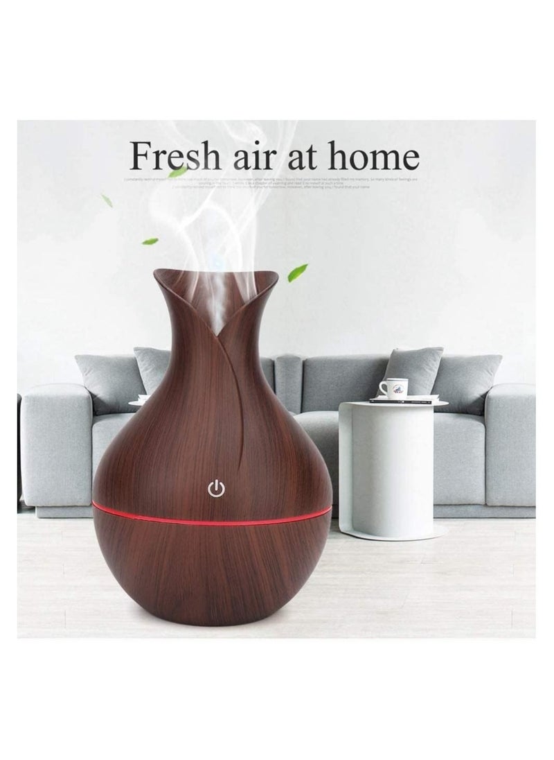 Generic - hanso Mini Humidifier USB Aroma Diffuser Mini Ultrasonic Atomizer - Portable and Stylish Essential Oil Diffuser for Home and Office, 5v, 3w, 200ml (Brown) - Image 1