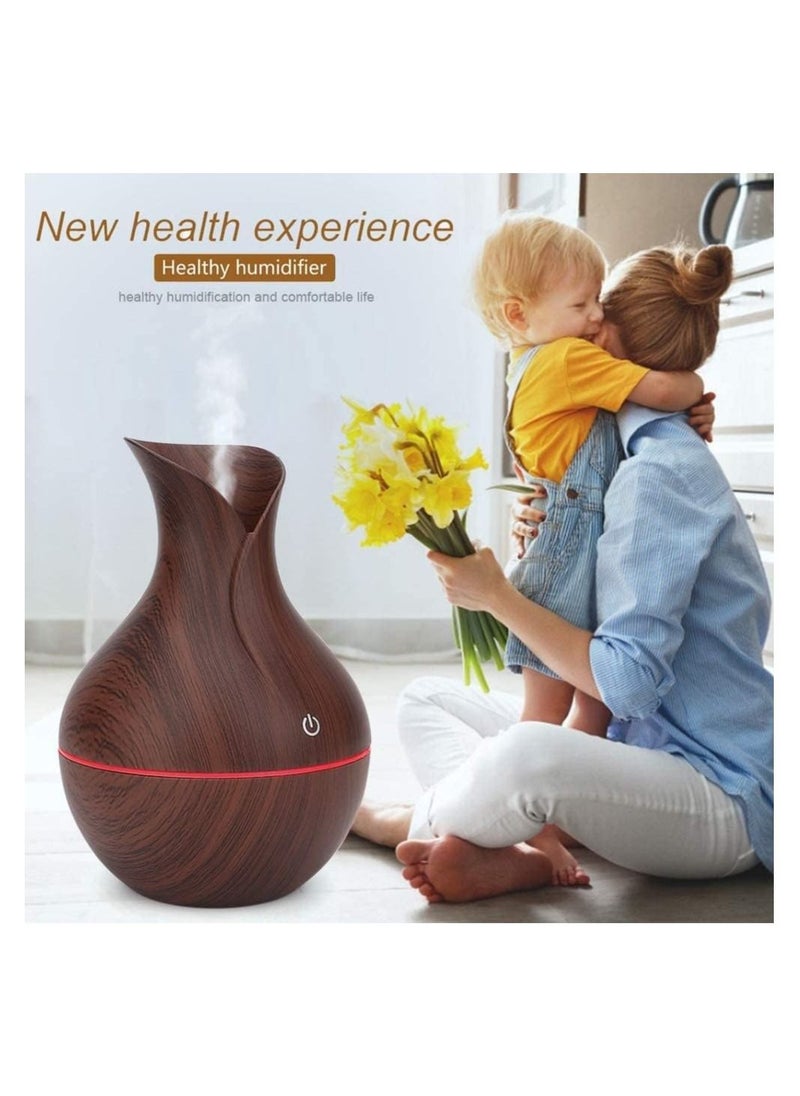 Generic - hanso Mini Humidifier USB Aroma Diffuser Mini Ultrasonic Atomizer - Portable and Stylish Essential Oil Diffuser for Home and Office, 5v, 3w, 200ml (Brown) - Image 1