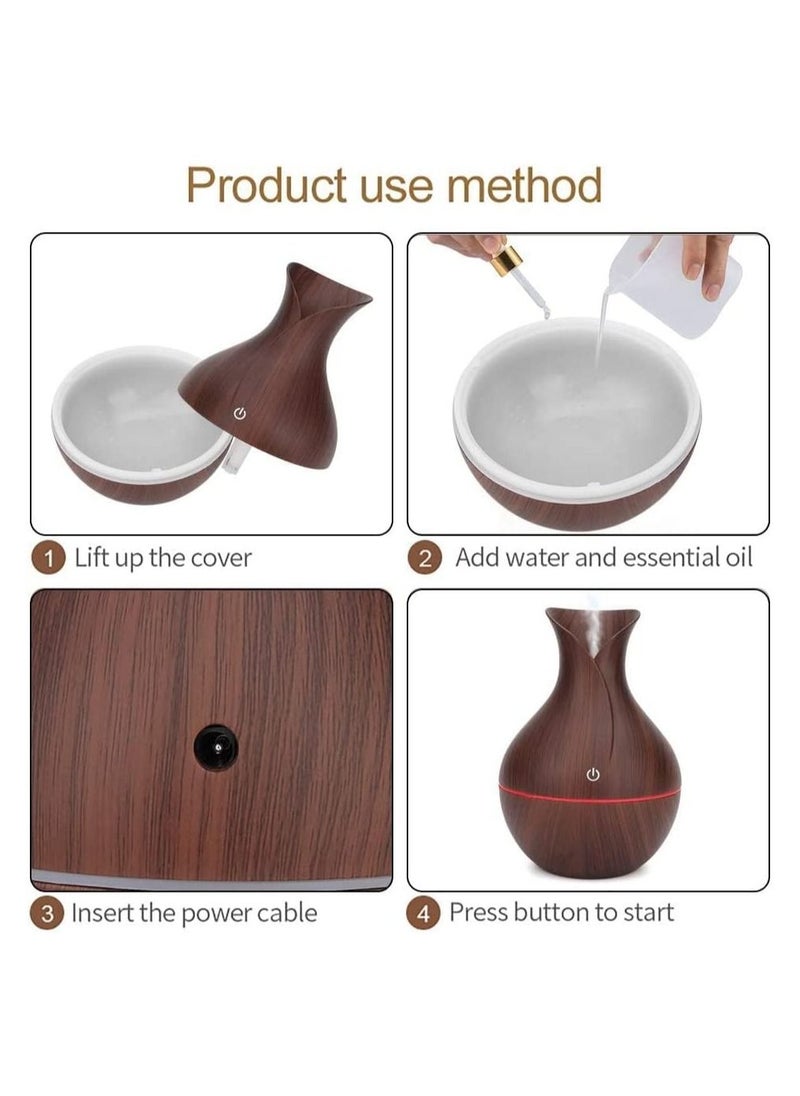 Generic - hanso Mini Humidifier USB Aroma Diffuser Mini Ultrasonic Atomizer - Portable and Stylish Essential Oil Diffuser for Home and Office, 5v, 3w, 200ml (Brown) - Image 1