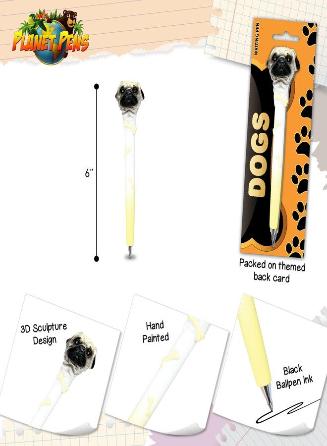 Puzzled Planet Pens Pug Dog Novelty Pen - Cute, Fun, and Unique Kids and Adults Office Supplies Ballpoint Pen, Colorful Dogs Writing Pen Instrument For School and Office - Image 3