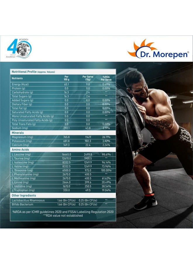 Dr. Morepen د. مورن EAA+BCAA توت أزرق 450غ - Image 4