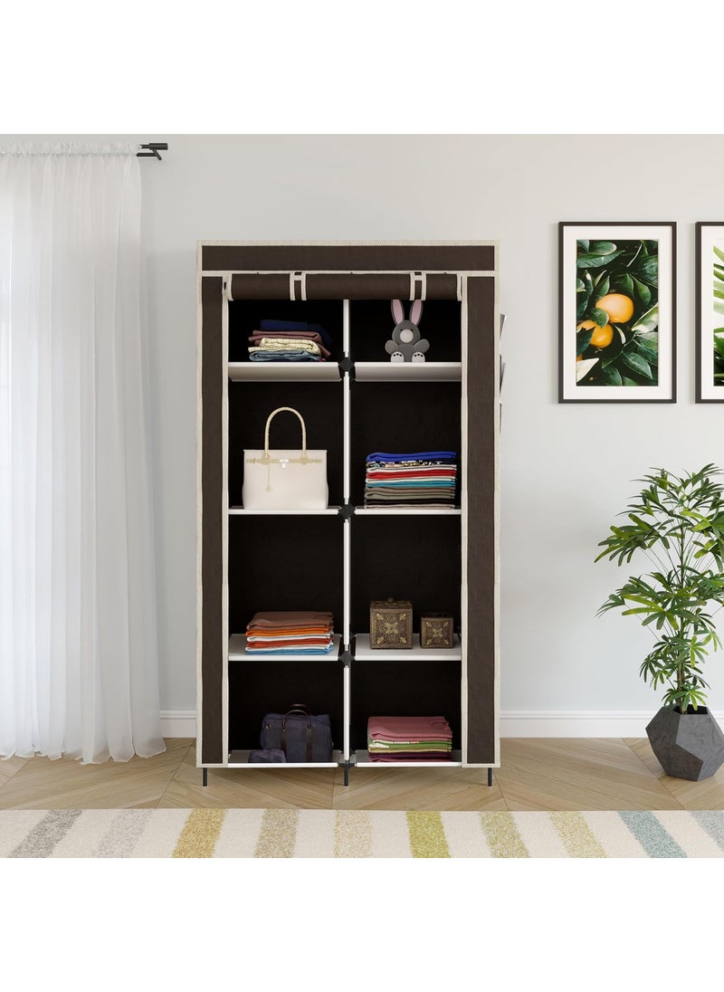 Whitecloud TRANSFORMING HOMES Whitecloud TRANSFORMING HOMES Pp Plastic 44 Layer Collapsible Wardrobe For Clothes With Side Pocket 78002 84Cm X 425Cm X 166Cm Brown  - Image 2