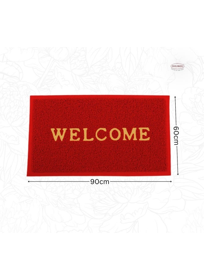 Feelings Feelings Welcome Door Mat 60 X 90 Cm Red  - Image 3